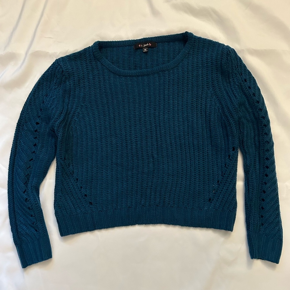 Elegant Teal Knit Sweater